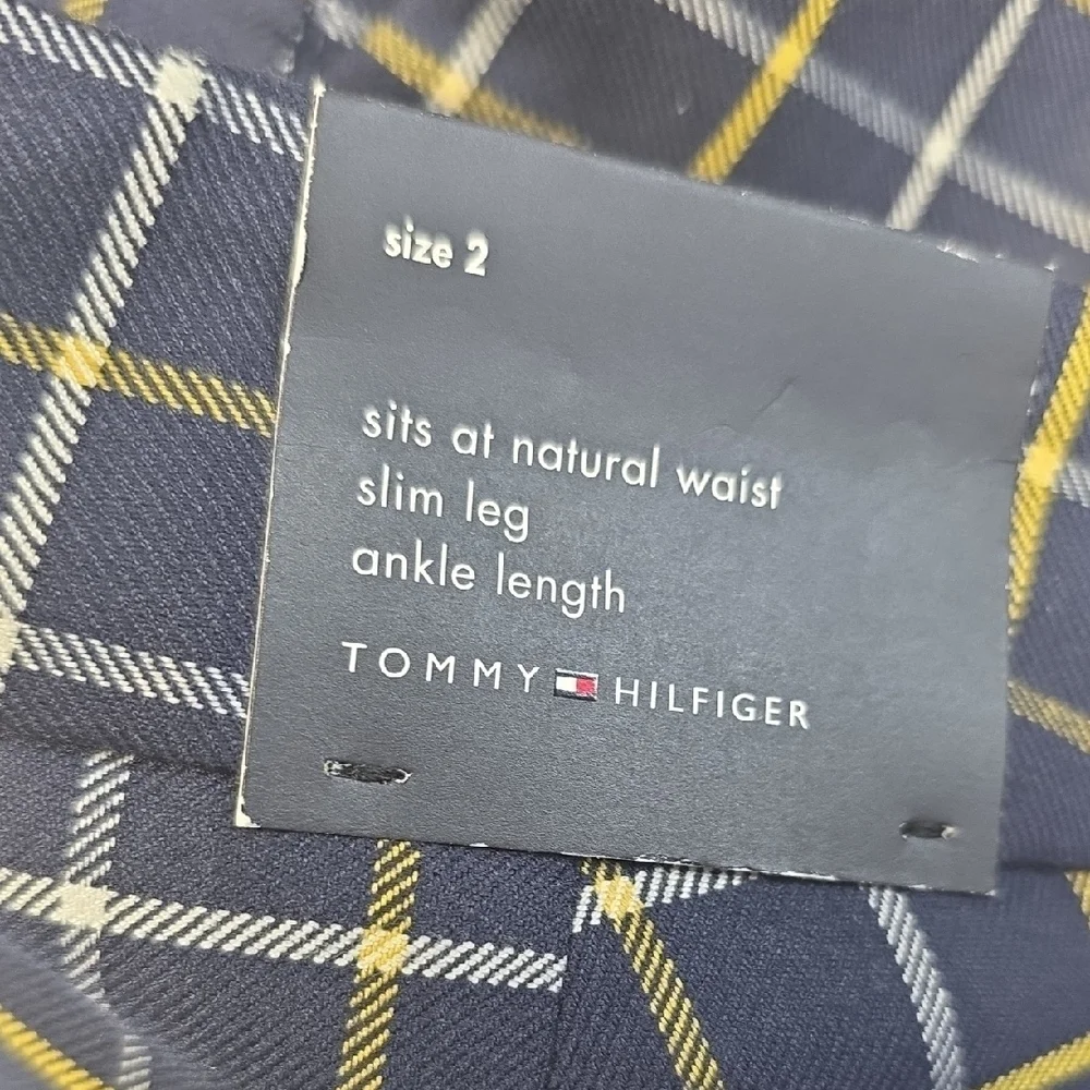 Tommy Hilfiger TH Flex Plaid Slim Fit Ankle Pants Size 2 NWT